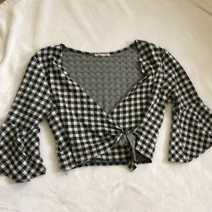 Gingham Cross Over Top.